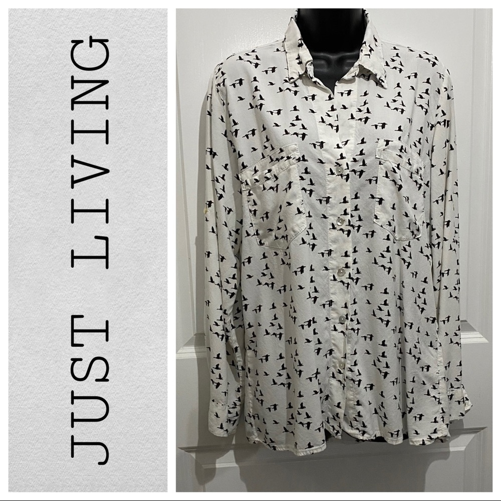 EUC - Just Living Button Down Blouse